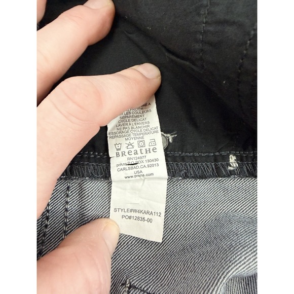 prAna Jeans Womens Size 4, Skinny Straight Leg Charcoal Gray Stretch - Picture 7 of 10